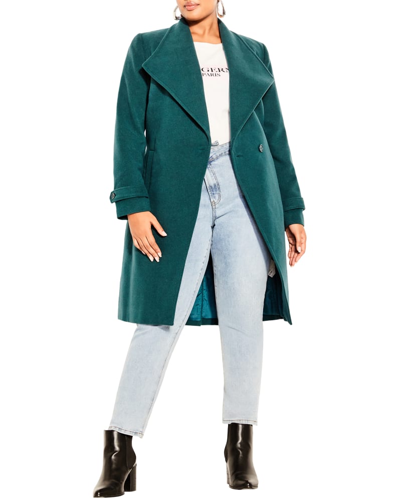 Plus size teal coat best sale